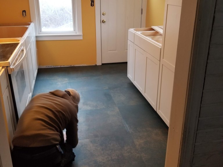 Special-order LVT flooring install