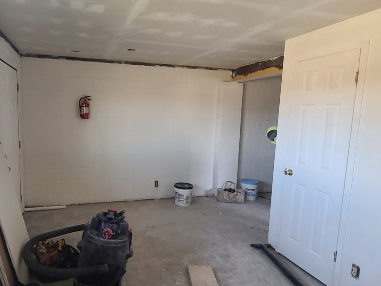 Livinig area new drywall