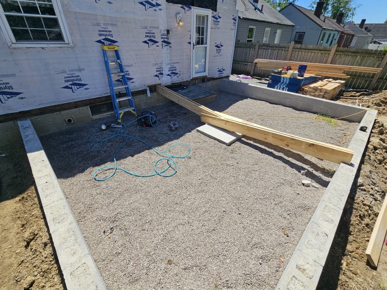 Foundation walls in and we're starting the framing