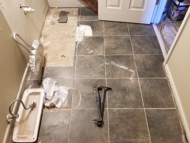 Bath floor facing east