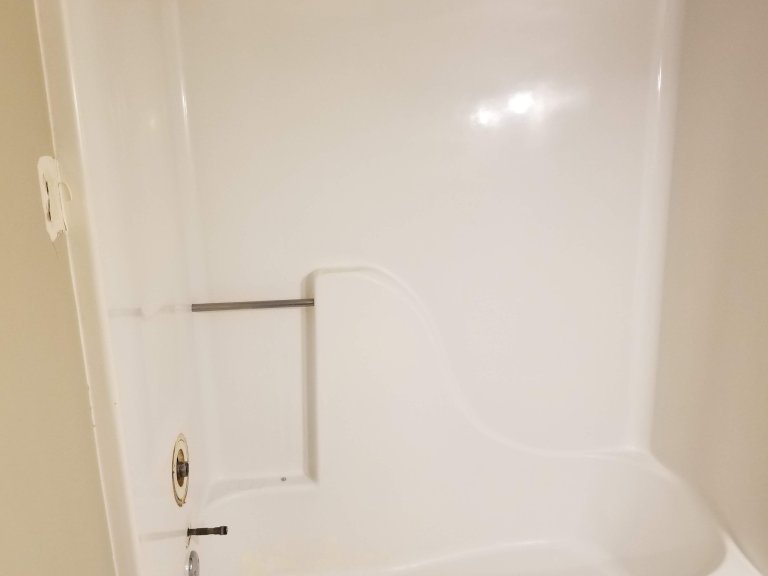 Bath facing west, shower surround