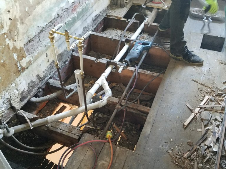 Bath existing plumbing