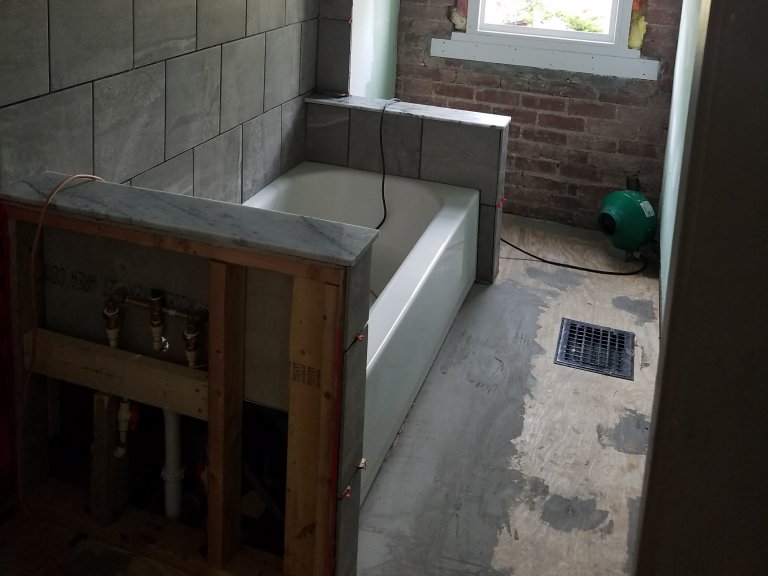 Bath floor prep