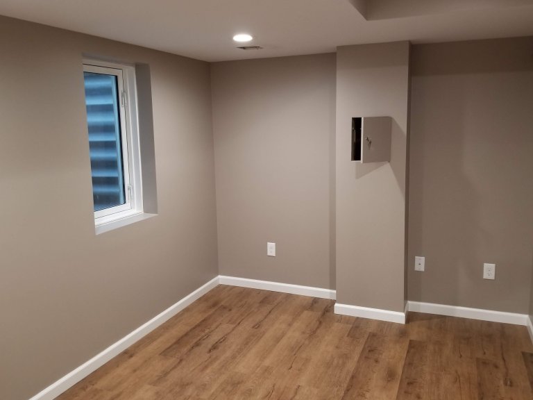 Basement bedroom new egress on left