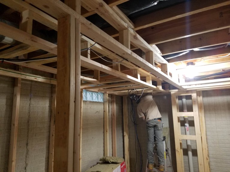 Basement, installing fireblocking