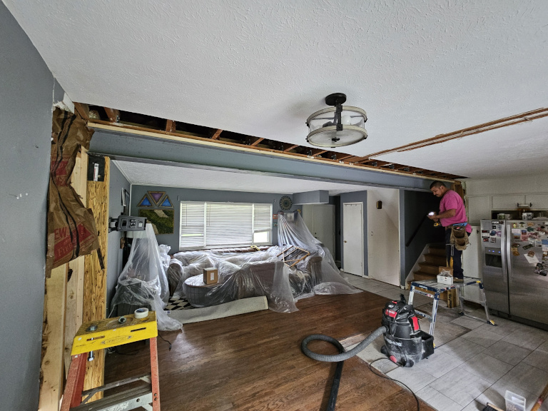 E.B. — Bearing Wall & I-Beam Installation — After