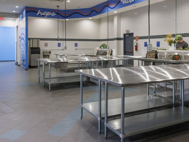 Prep kitchen ready for service